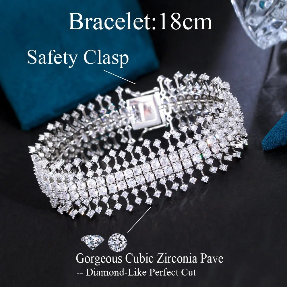 BraceletsSparkling Luxury Chunky Bracelets CB309 - WS JewelleryBraceletBridal BraceletTennis Bracelet