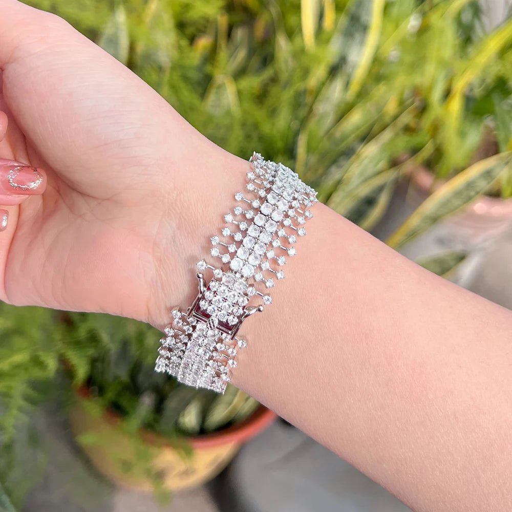 BraceletsSparkling Luxury Chunky Bracelets CB309 - WS JewelleryBraceletBridal BraceletTennis Bracelet