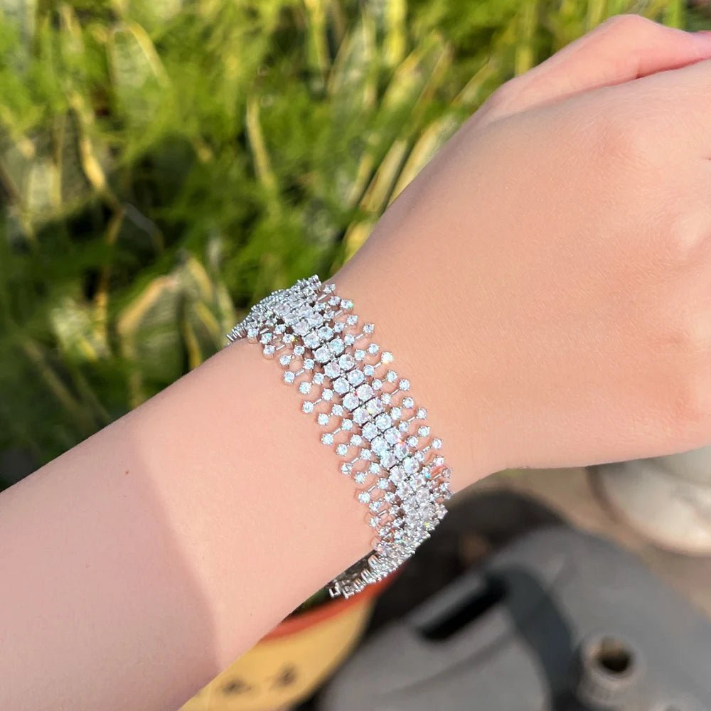 BraceletsSparkling Luxury Chunky Bracelets CB309 - WS JewelleryBraceletBridal BraceletTennis Bracelet