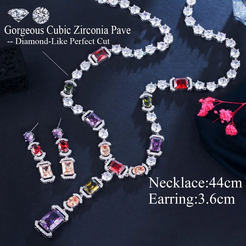 Jewellery SetSparkling Multicolor Wedding Necklace Bridal Jewelry Sets T571 - WS JewelleryBridal Jewelery SetJewellery Set