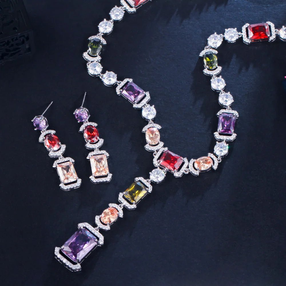 Jewellery SetSparkling Multicolor Wedding Necklace Bridal Jewelry Sets T571 - WS JewelleryBridal Jewelery SetJewellery Set