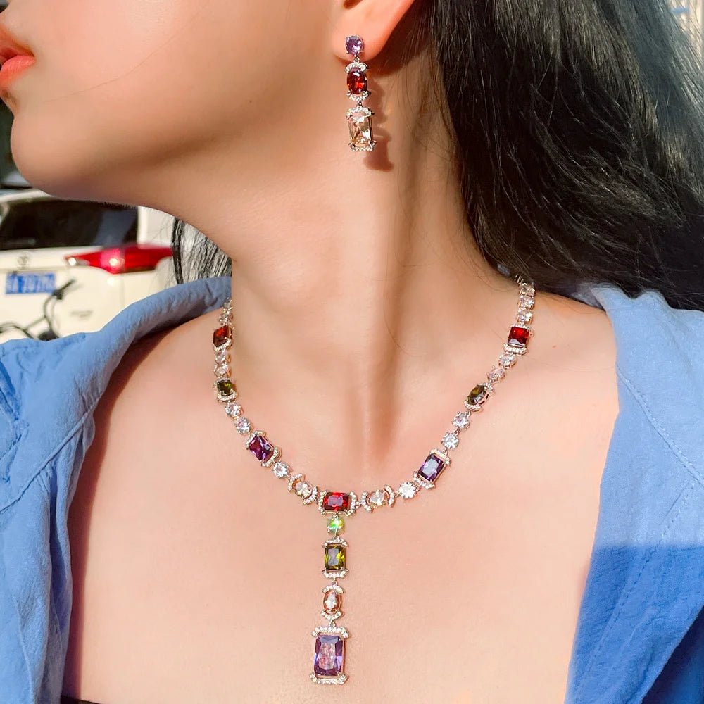 Jewellery SetSparkling Multicolor Wedding Necklace Bridal Jewelry Sets T571 - WS JewelleryBridal Jewelery SetJewellery Set