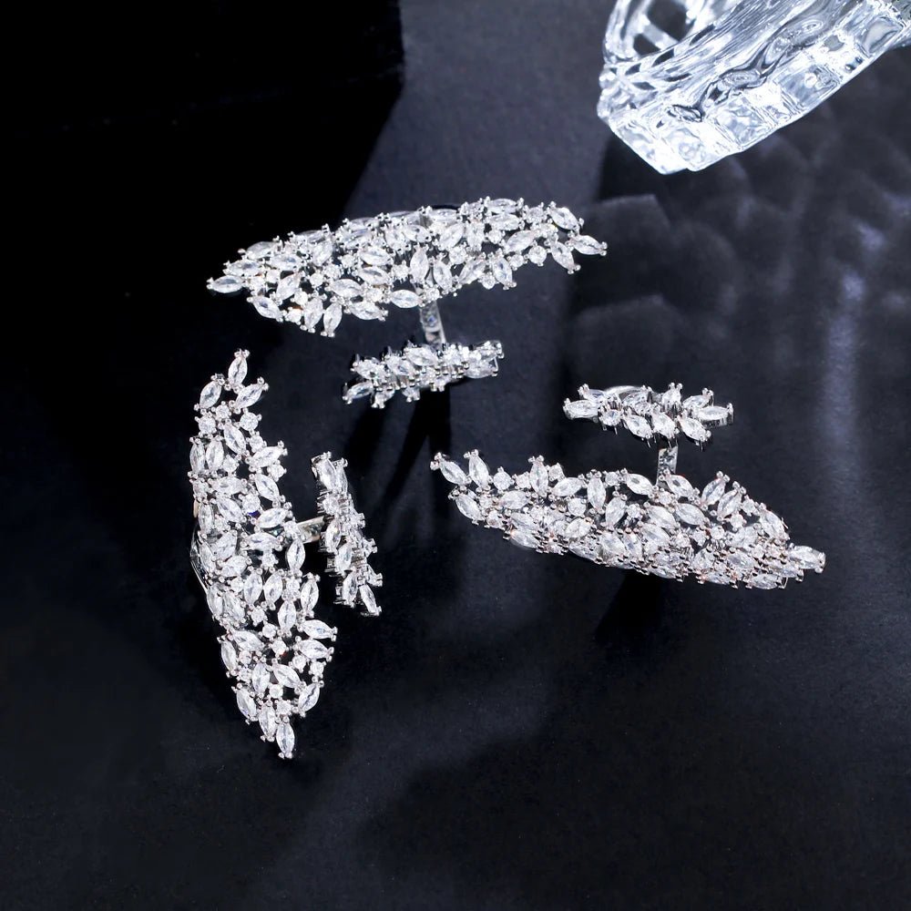 RingsSparkly Chunky Long Finger Rings R253 - WS JewelleryBridal RingCocktail RingFlower Ring