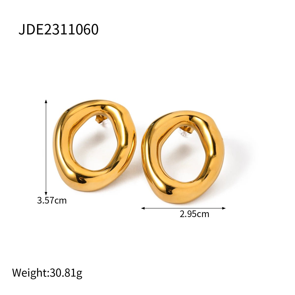 Stainless Steel 18K Gold Color Hoop Earrings - WS JewelleryStainless Steel