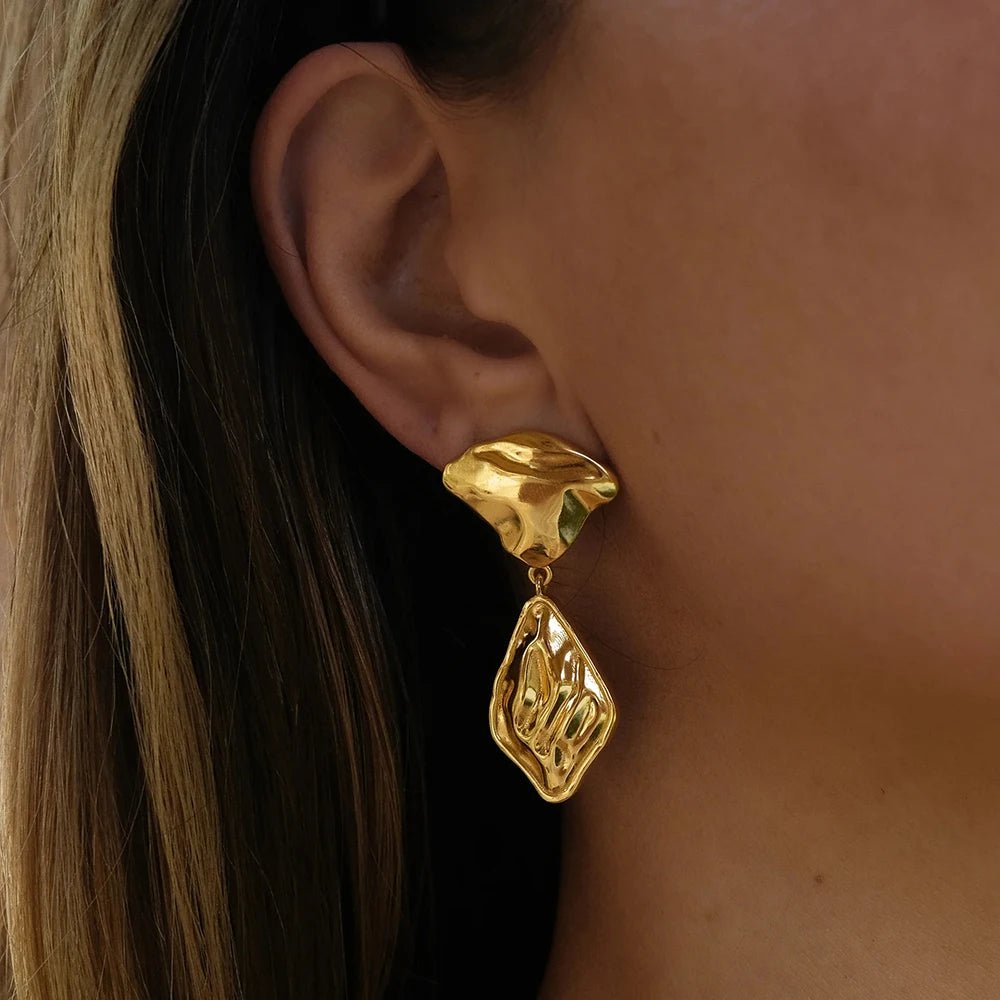 Stainless Steel Geometric Vintage Statement Stud Earrings - WS JewelleryStainless Steel