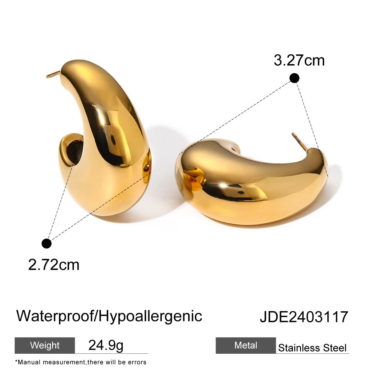 Stainless Steel Irregular C - Shaped Unique Earrings - WS JewelleryStainless Steel