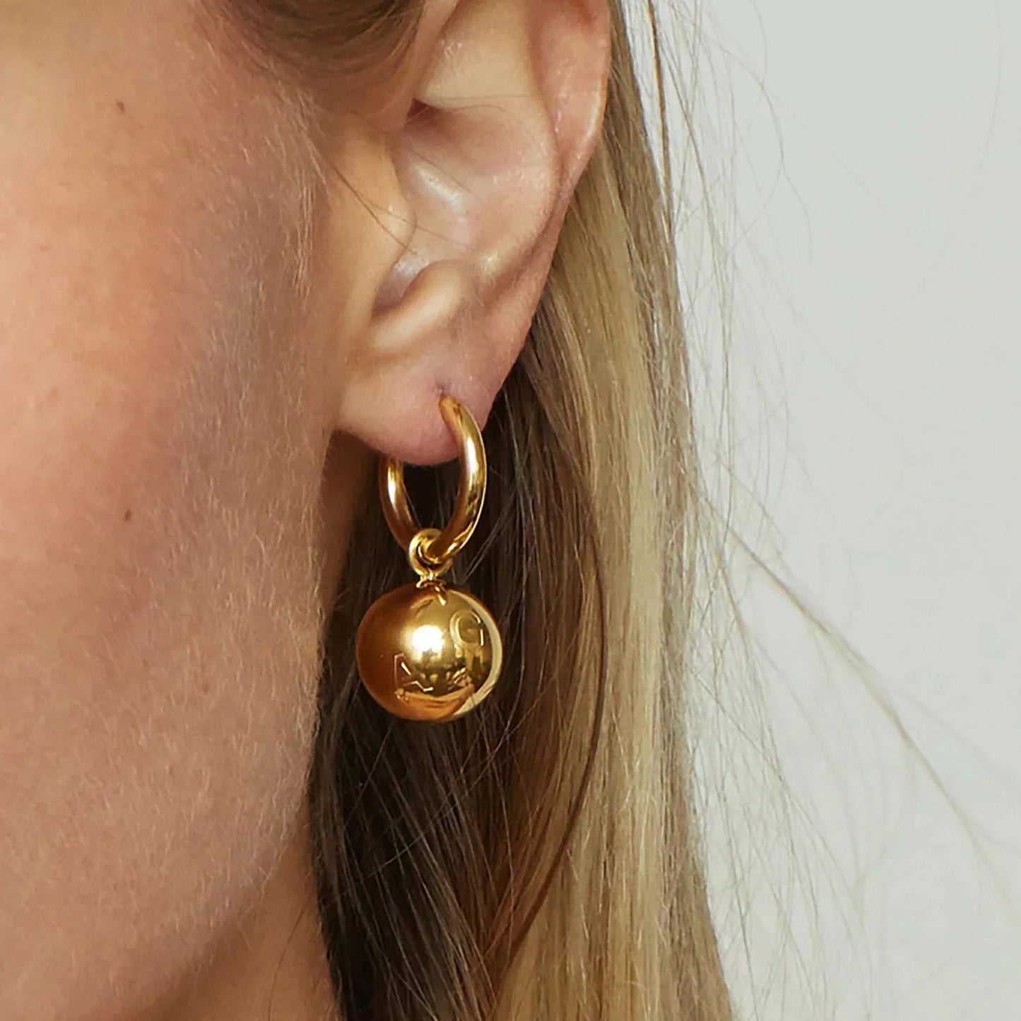 Stainless Steel Solid Ball Pendant Earrings - WS JewelleryStainless Steel