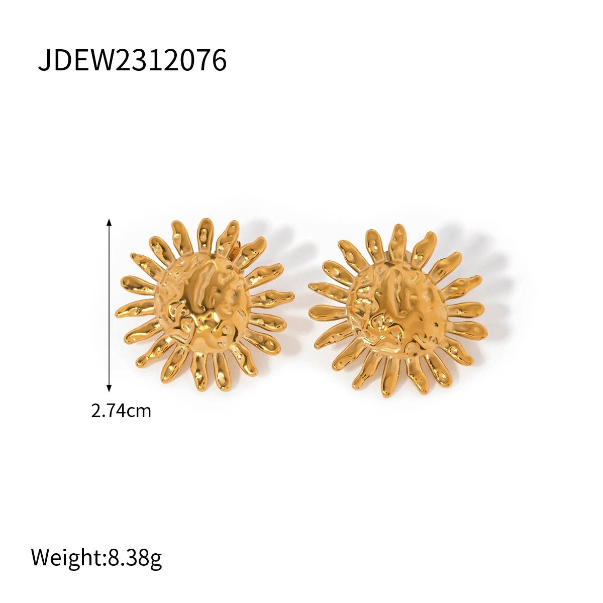 Stainless Steel Sun Flower Ear Clip Earrings - WS JewelleryStainless Steel