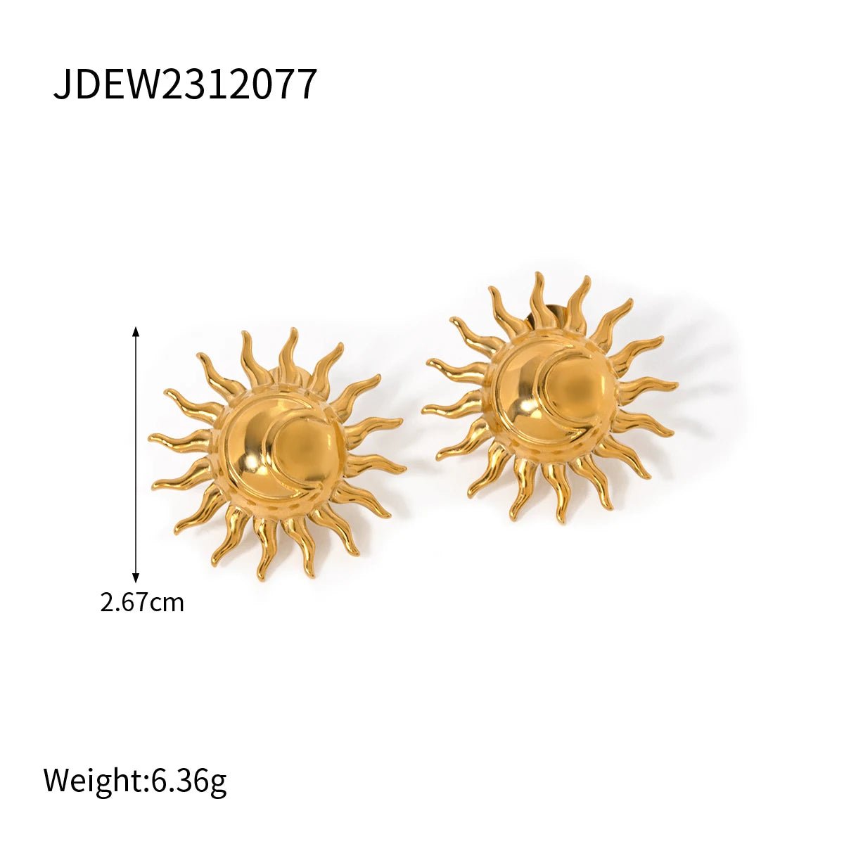 Stainless Steel Sun Flower Ear Clip Earrings - WS JewelleryStainless Steel