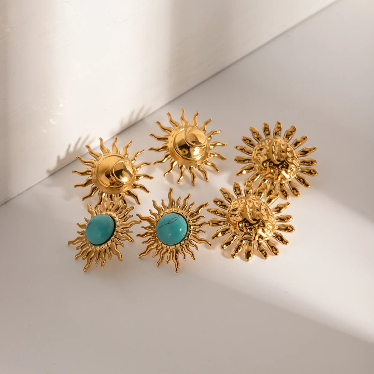 Stainless Steel Sun Flower Ear Clip Earrings - WS JewelleryStainless Steel