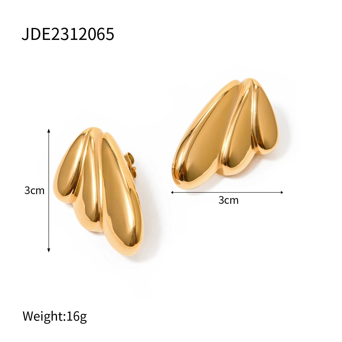 Stainless Steel Waterproof Wing Earrings - WS JewelleryStainless Steel