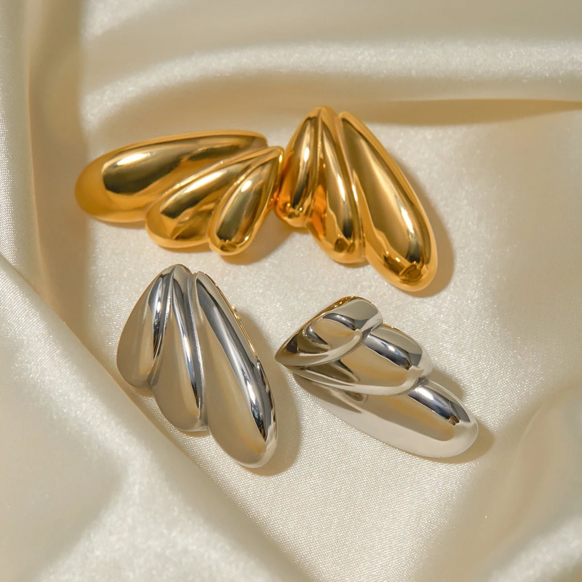 Stainless Steel Waterproof Wing Earrings - WS JewelleryStainless Steel