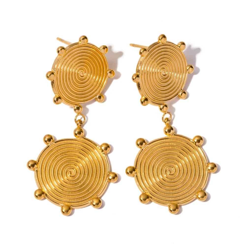 Textured Stainless Steel Metal Cast Drop Earrings - WS JewelleryStainless Steel