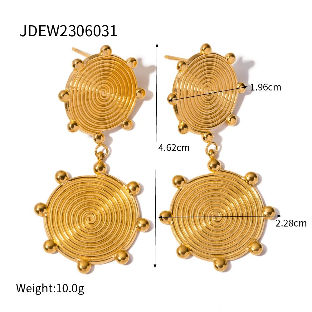 Textured Stainless Steel Metal Cast Drop Earrings - WS JewelleryStainless Steel