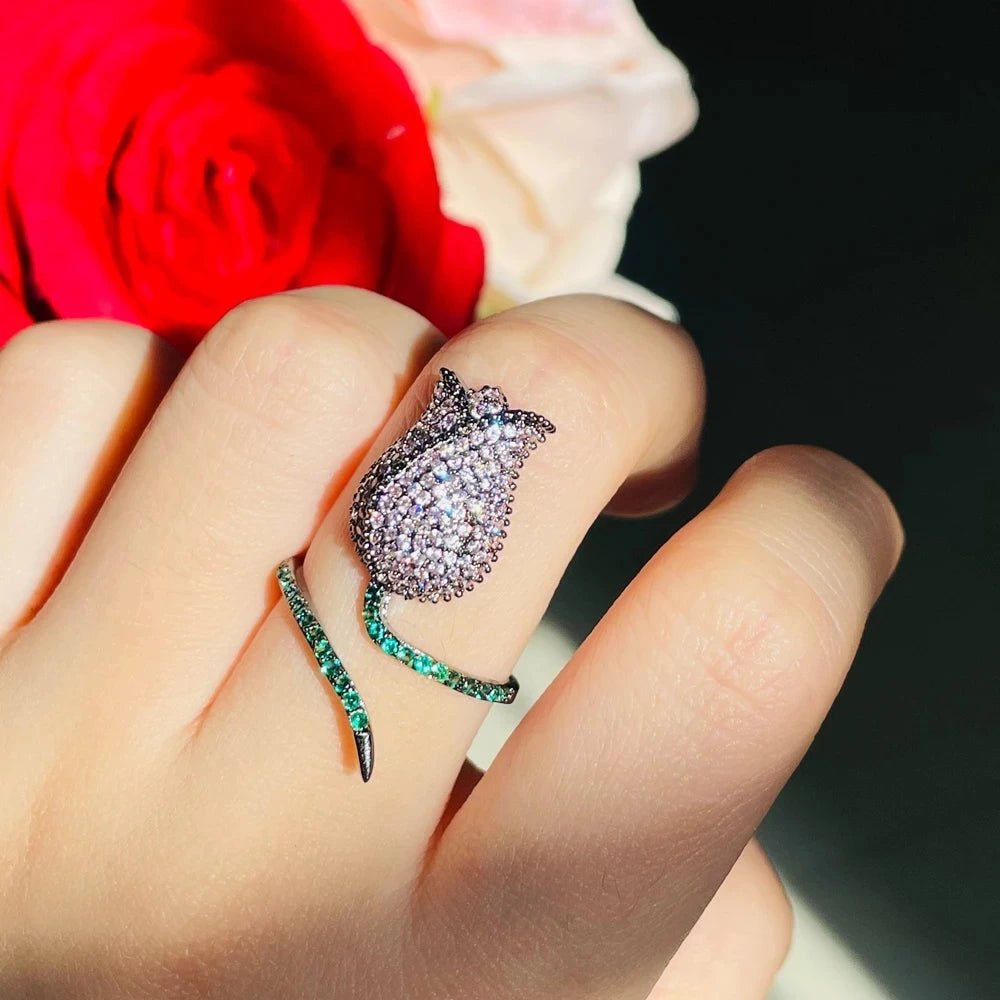 RingsTulips Flower Adjustable Ring R193 - WS JewelleryBridal RingCocktail RingFlower Ring