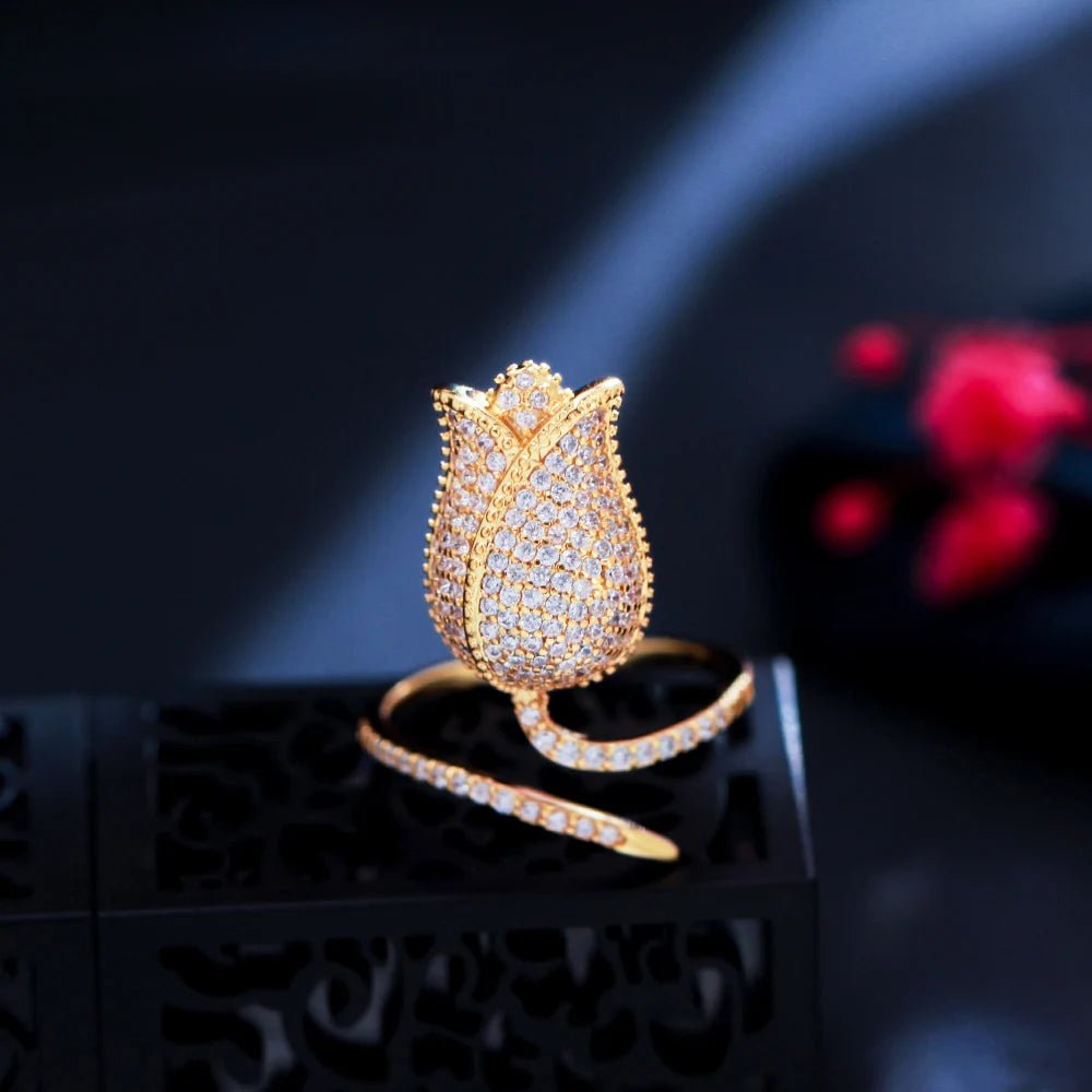RingsTulips Flower Micropave Adjustable Ring R200 - WS Jewellerycocktailringringtulips ring