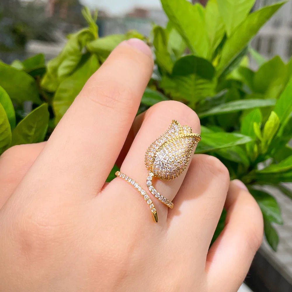 RingsTulips Flower Micropave Adjustable Ring R200 - WS Jewellerycocktailringringtulips ring