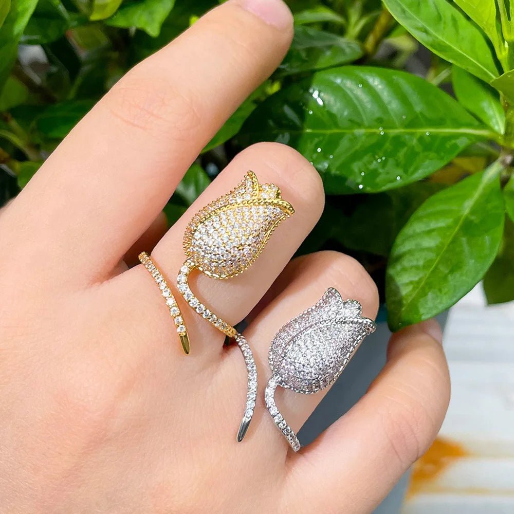 RingsTulips Flower Micropave Adjustable Ring R200 - WS Jewellerycocktailringringtulips ring