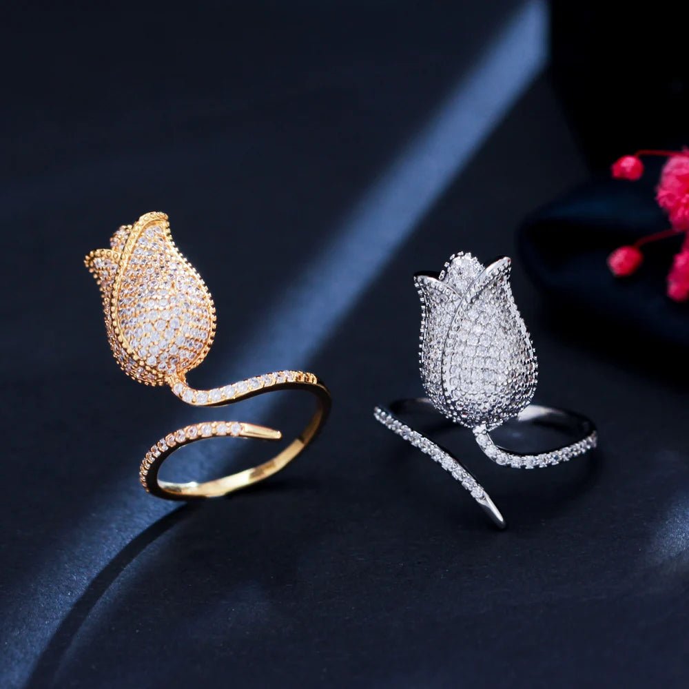 RingsTulips Flower Micropave Adjustable Ring R200 - WS Jewellerycocktailringringtulips ring