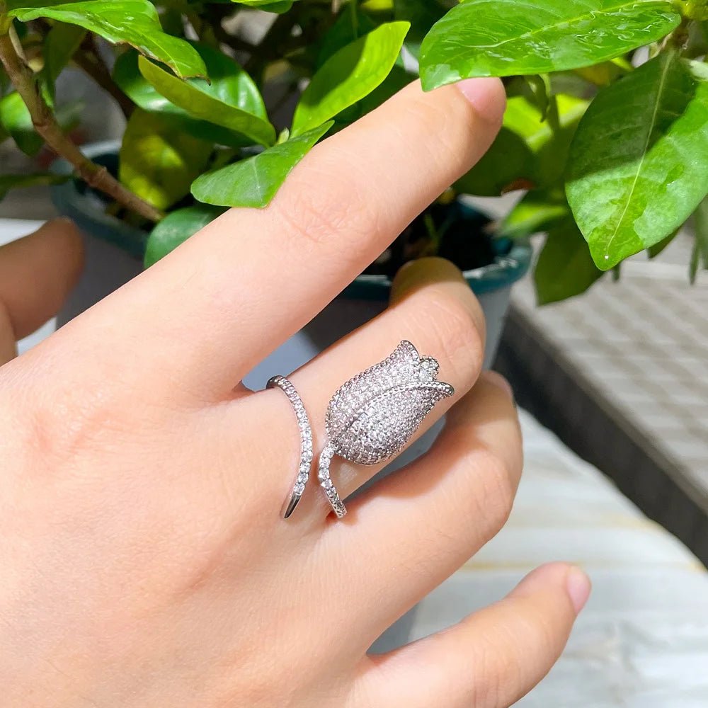 RingsTulips Flower Micropave Adjustable Ring R200 - WS Jewellerycocktailringringtulips ring