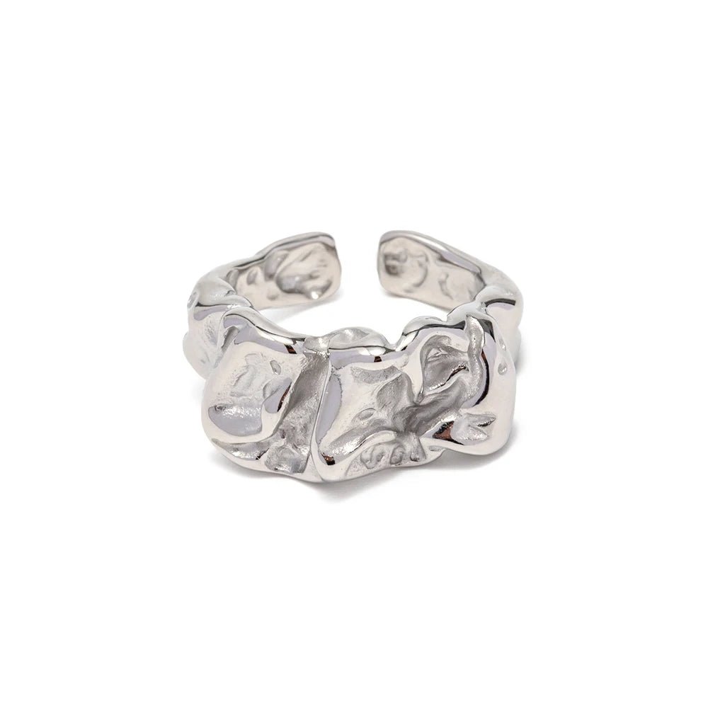 Vintage Geometric Waterproof Stainless Steel Heart Shaped Ring Charm Ring - WS JewelleryStainless Steel
