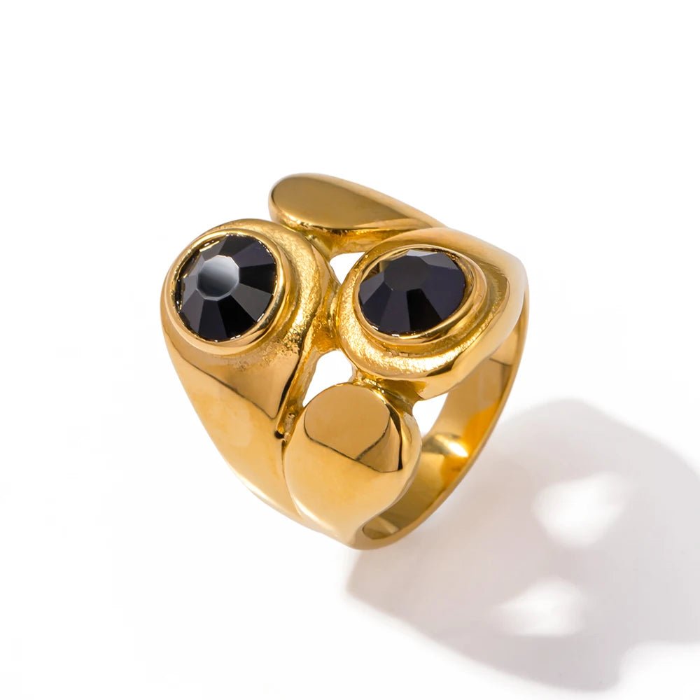 Vintage Geometric Waterproof Stainless Steel Heart Shaped Ring Charm Ring - WS JewelleryStainless Steel