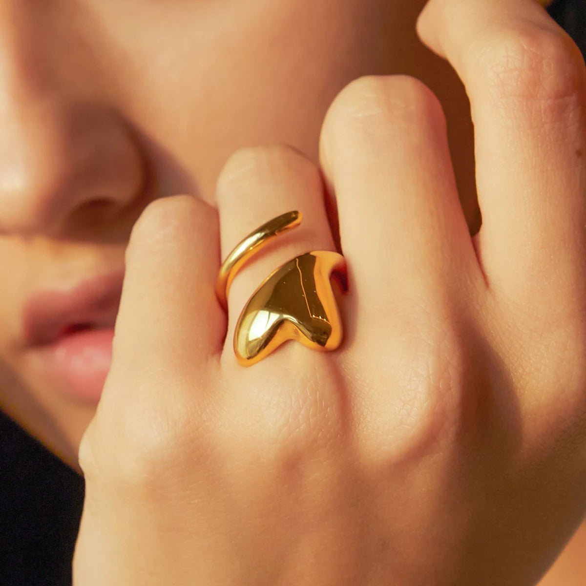 Waterproof Love Wrap Adjustable Open Rings - WS JewelleryStainless Steel