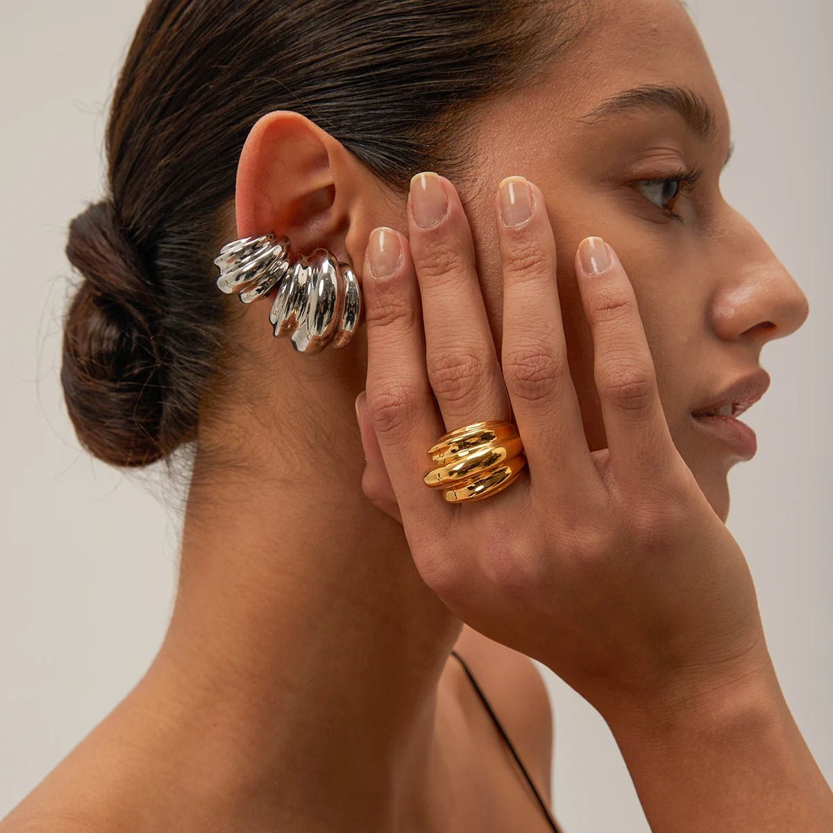 Waterproof Minimalist Geometric Stainless Steel C - shaped Earrings - WS JewelleryStainless Steel