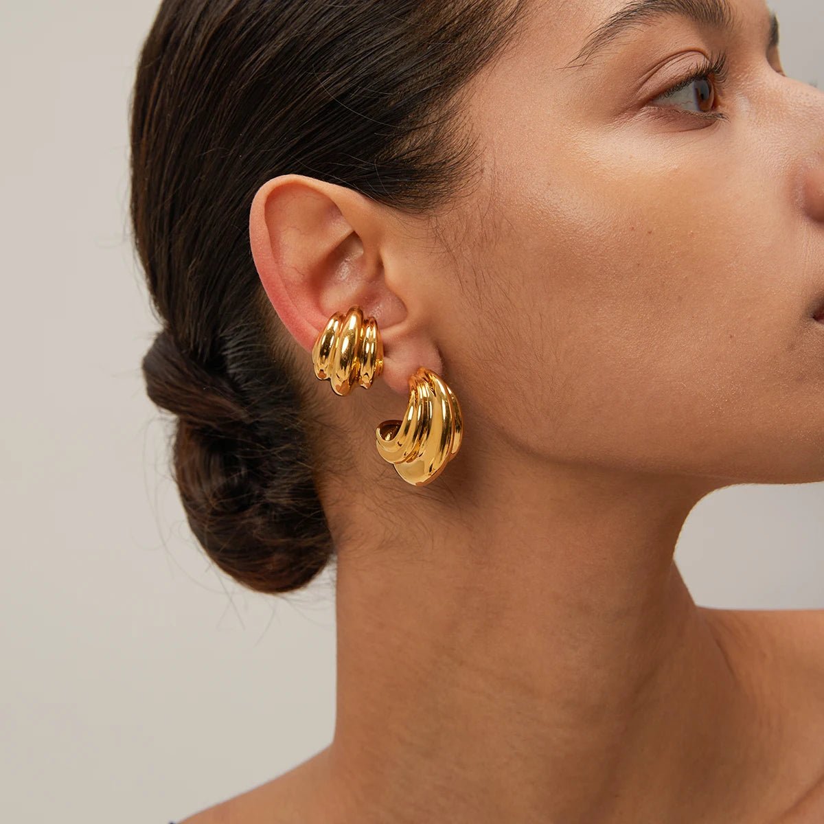 Waterproof Minimalist Geometric Stainless Steel C - shaped Earrings - WS JewelleryStainless Steel
