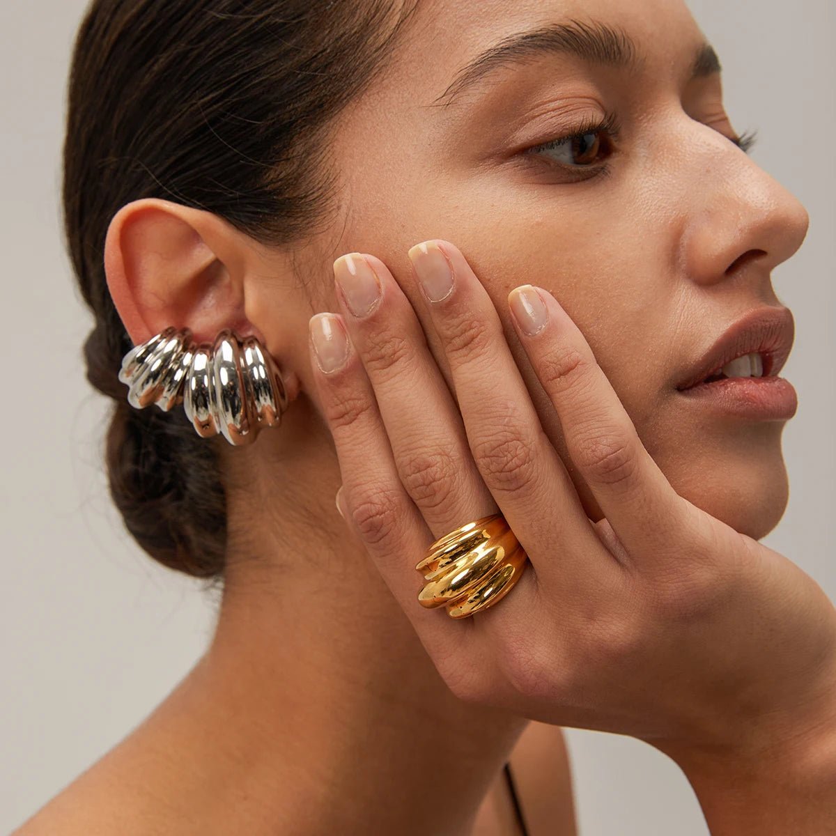 Waterproof Minimalist Geometric Stainless Steel C - shaped Earrings - WS JewelleryStainless Steel