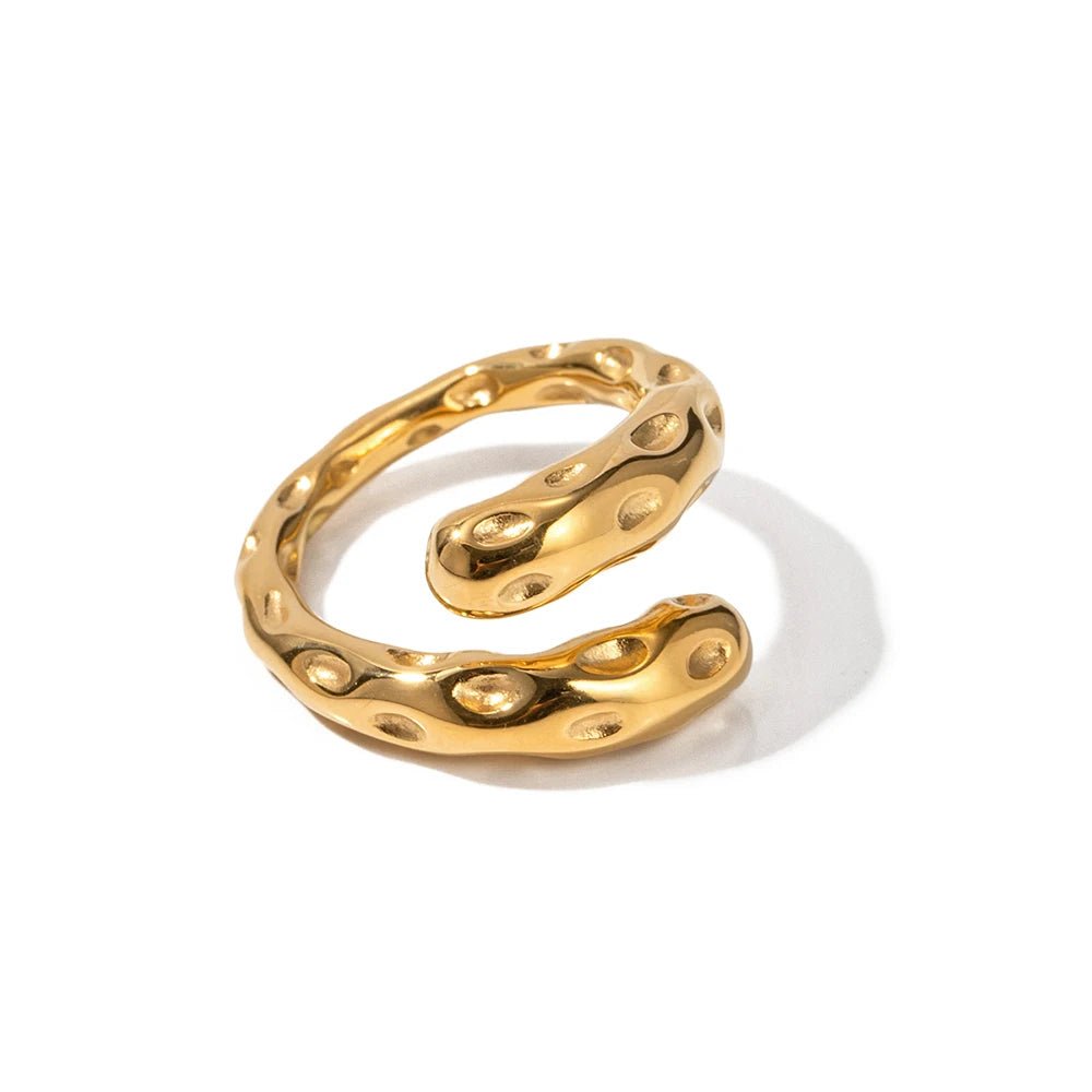 18K Gold Plated Stainless Steel Croissant Statement Ring - WS JewelleryStainless Steel