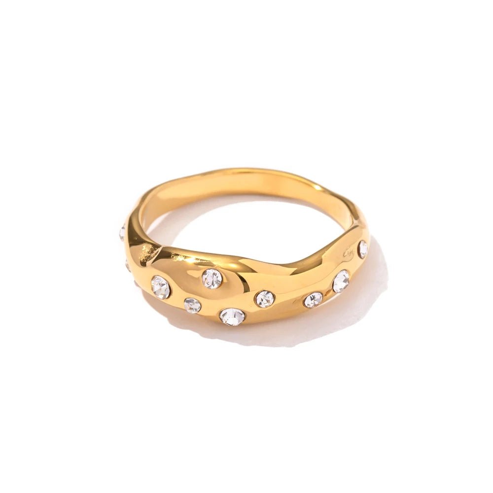 18K Gold Plated Stainless Steel Croissant Statement Ring - WS JewelleryStainless Steel