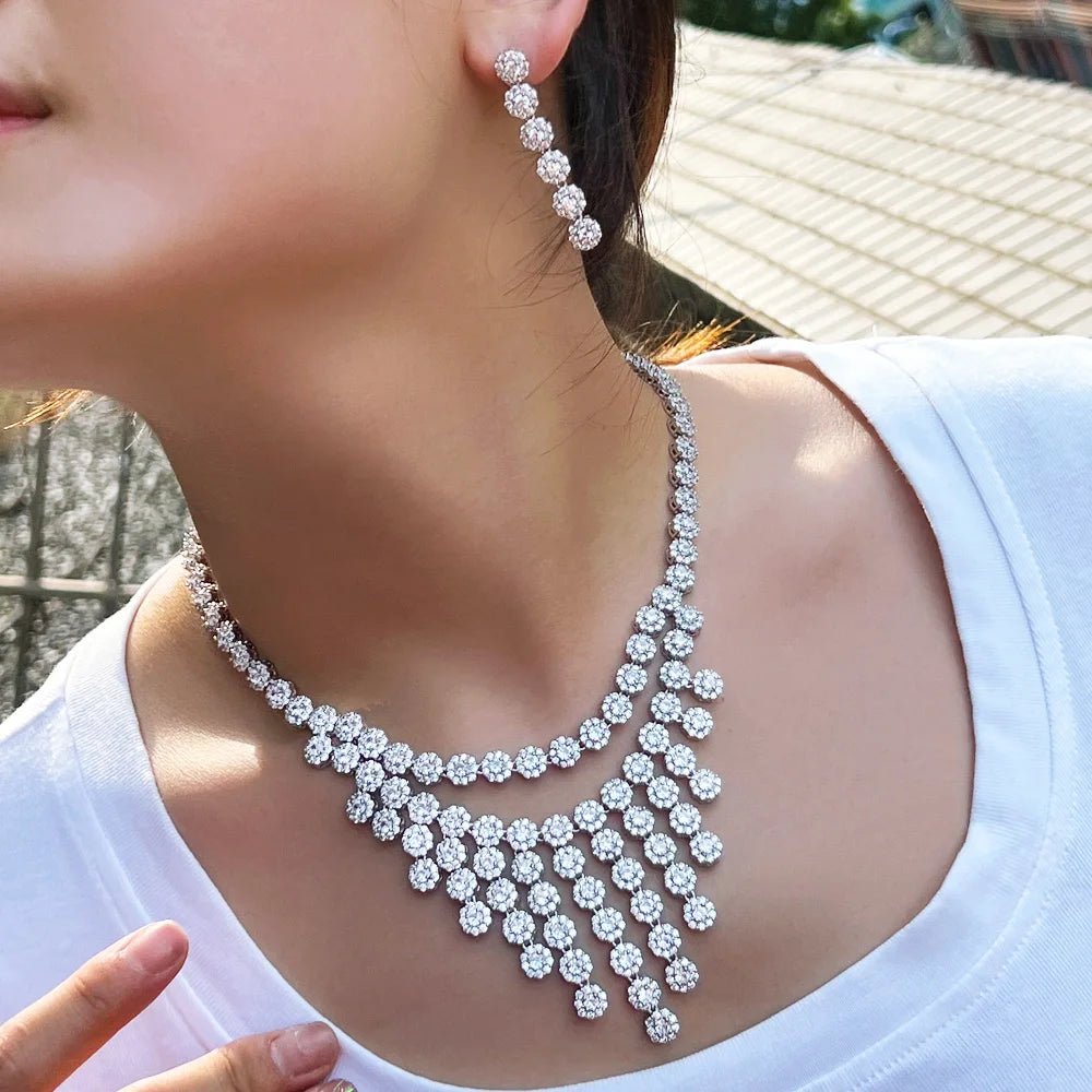 Jewellery Set2Pcs Round Dangle Bridal Jewelry Sets T727 - WS JewelleryJewellery Set