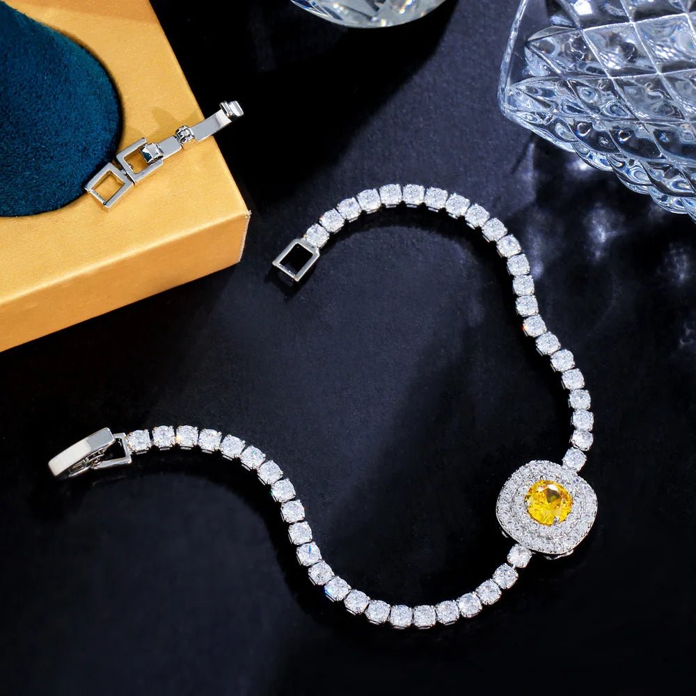 Jewellery Set4 Color Square Tennis Bracelets CB326 - WS JewelleryBraceletBridal BraceletTennis Bracelet