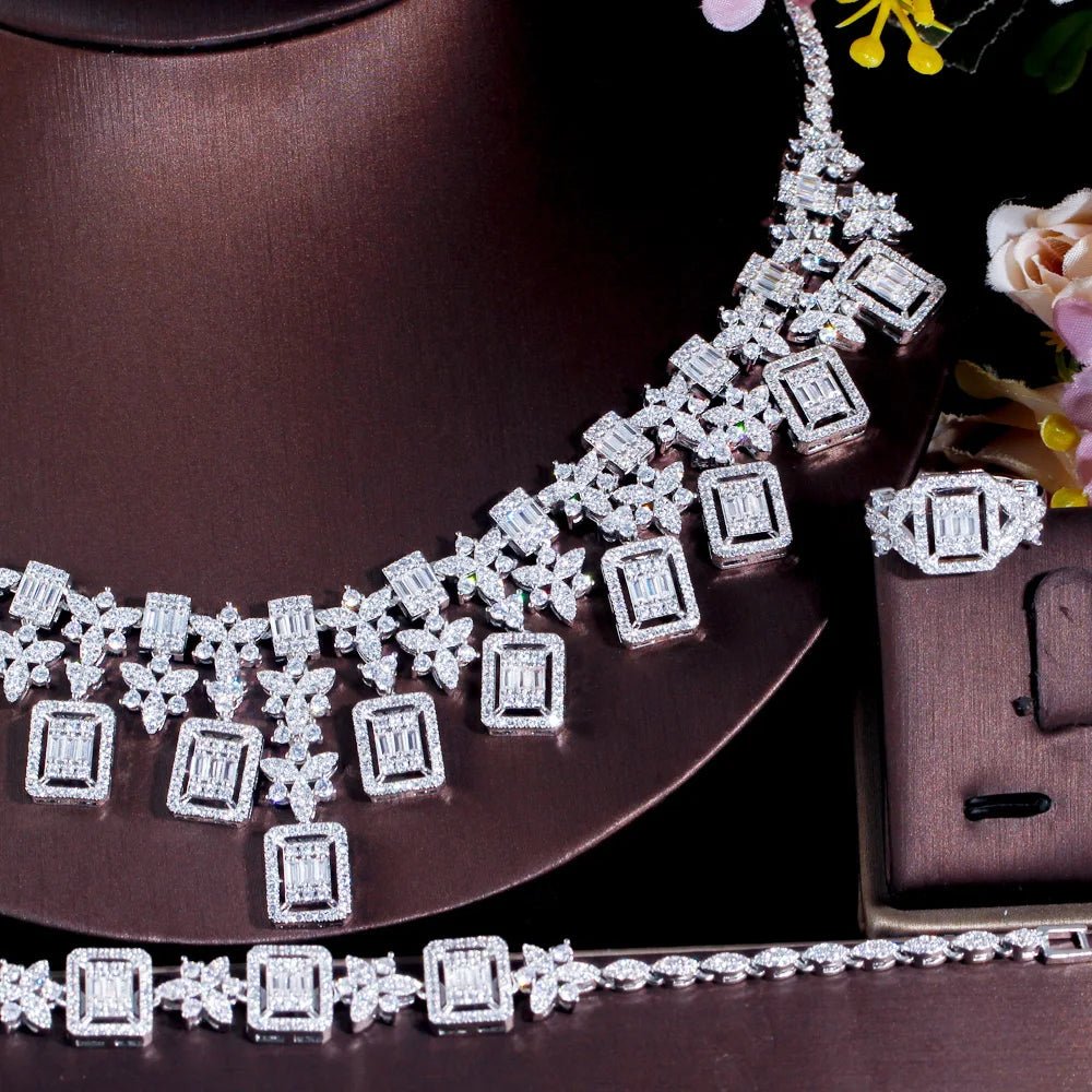 Jewellery Set4Pcs Square Banquet Bridal Jewelry Sets T648 - WS JewelleryBridal Jewelery SetElegant Jewelery SetJewellery Set