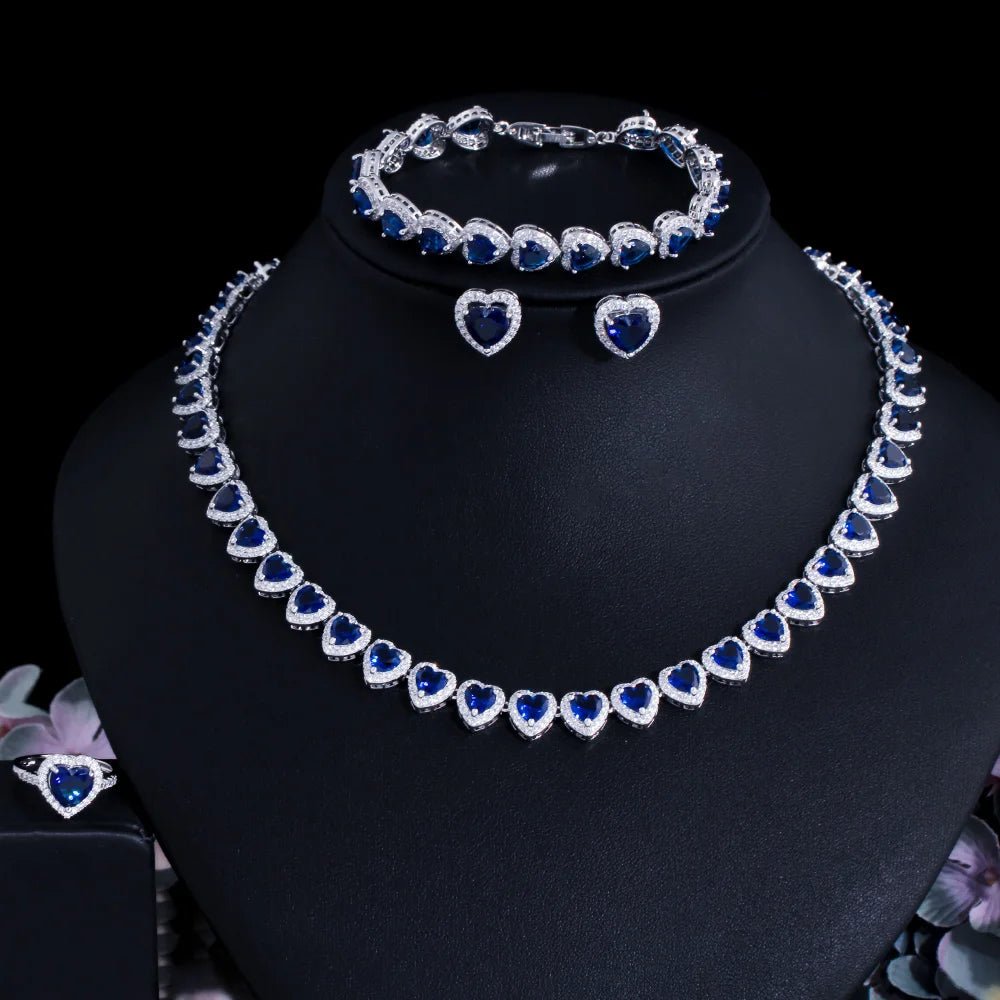 Jewellery Set4pcs Royal Heart Shape Jewelry Sets T580 - 3 Colors - WS JewelleryBridal Jewelery SetElegant Jewelery SetJewelery Set