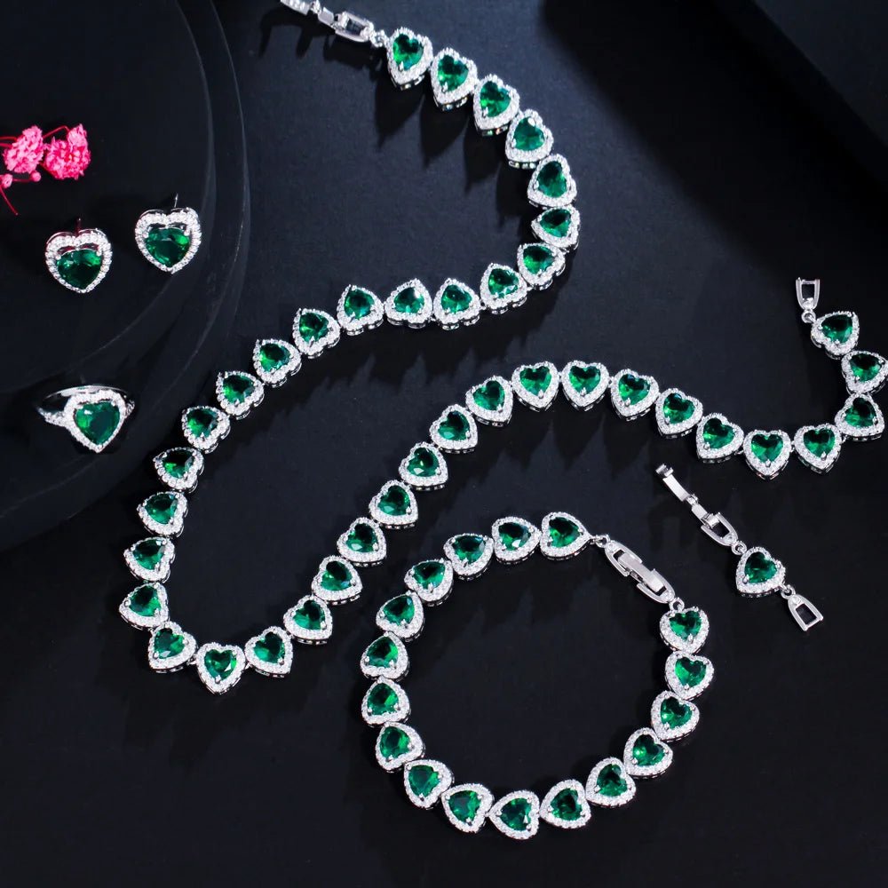 Jewellery Set4pcs Royal Heart Shape Jewelry Sets T580 - 3 Colors - WS JewelleryBridal Jewelery SetElegant Jewelery SetJewelery Set