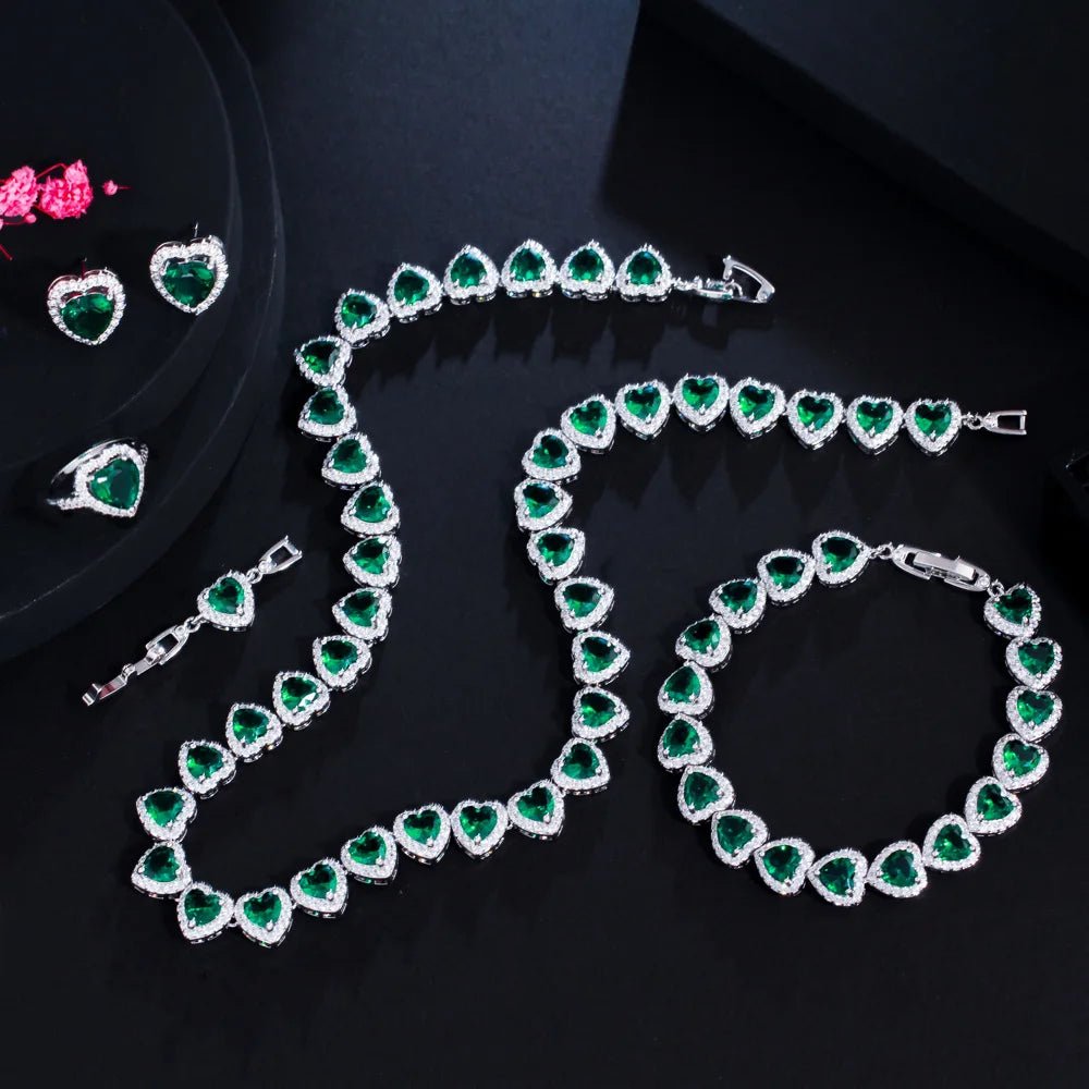 Jewellery Set4pcs Royal Heart Shape Jewelry Sets T580 - 3 Colors - WS JewelleryBridal Jewelery SetElegant Jewelery SetJewelery Set