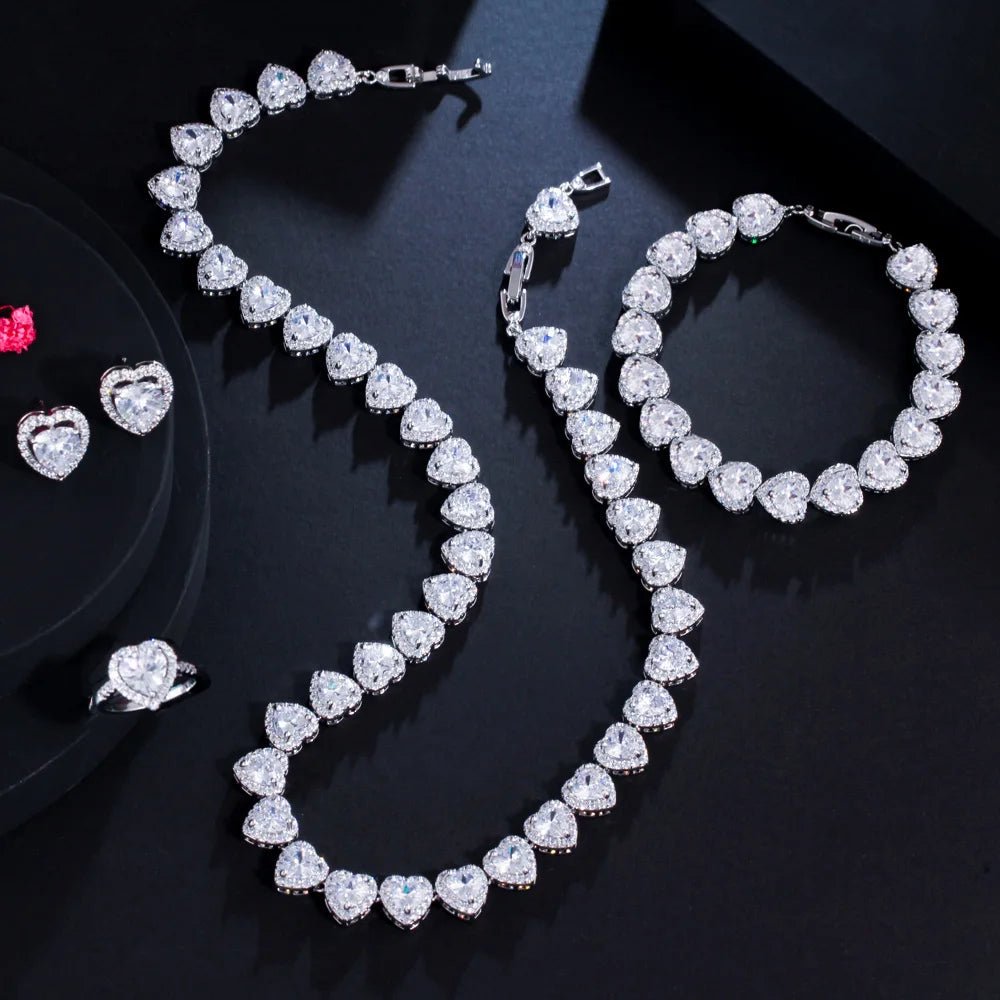 Jewellery Set4pcs Royal Heart Shape Jewelry Sets T580 - 3 Colors - WS JewelleryBridal Jewelery SetElegant Jewelery SetJewelery Set