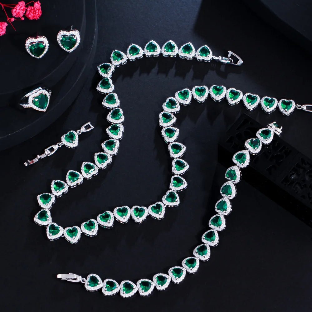 Jewellery Set4pcs Royal Heart Shape Jewelry Sets T580 - 3 Colors - WS JewelleryBridal Jewelery SetElegant Jewelery SetJewelery Set