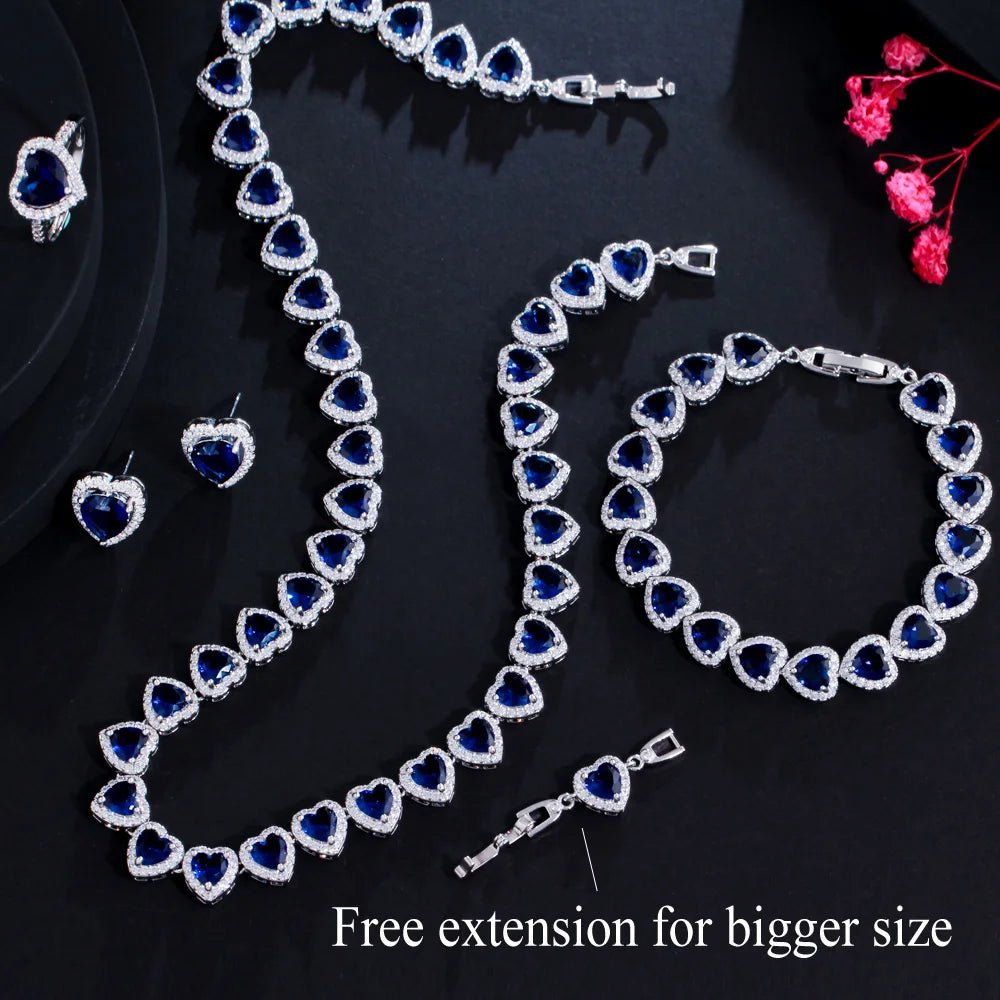 Jewellery Set4pcs Royal Heart Shape Jewelry Sets T580 - 3 Colors - WS JewelleryBridal Jewelery SetElegant Jewelery SetJewelery Set