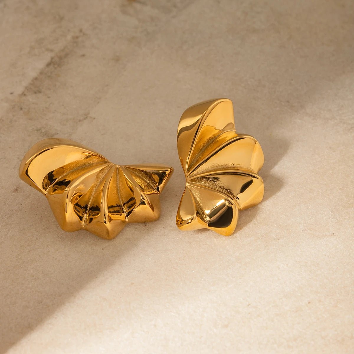 Bat Wings Stainless Steel Chunky Stud Earrings - WS JewelleryStainless Steel