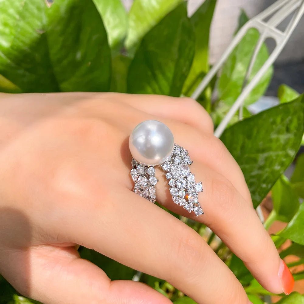 RingsBig Pearl Bridal Rings R230 - WS JewelleryBridal RingCocktail RingRing