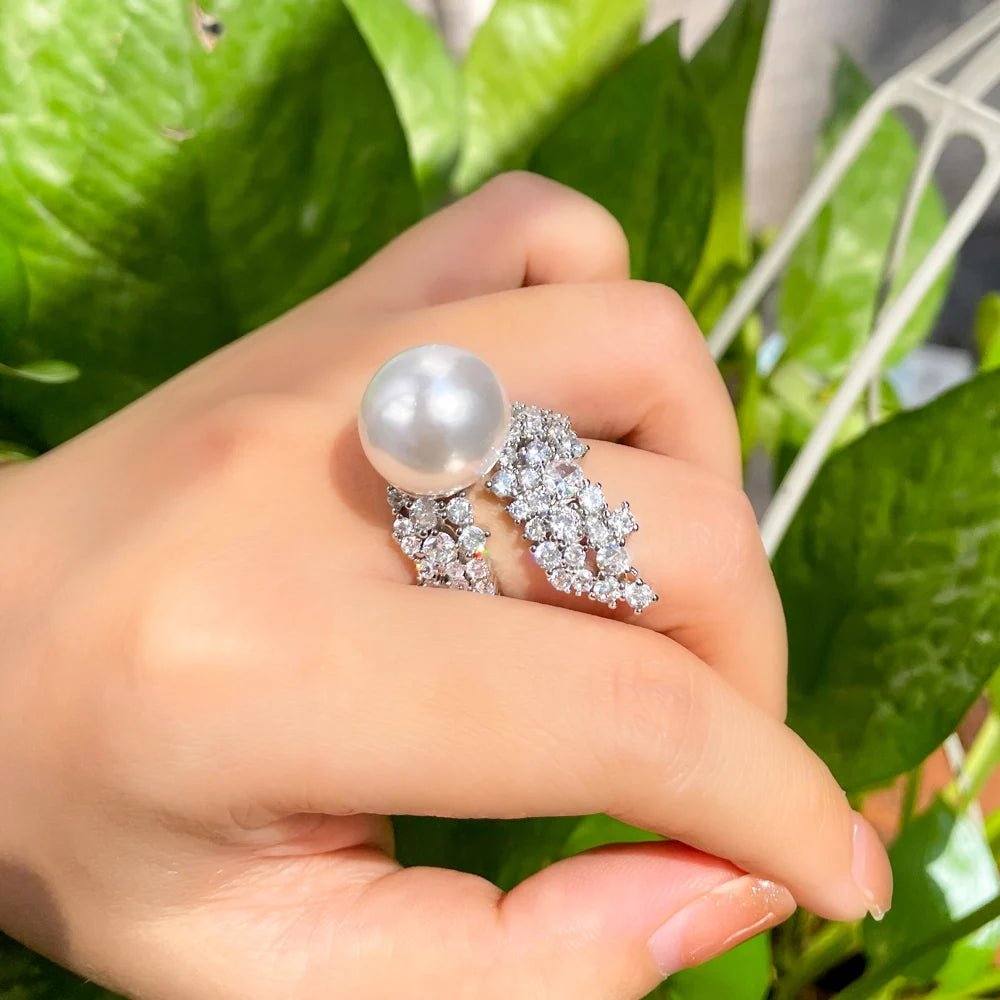 RingsBig Pearl Bridal Rings R230 - WS JewelleryBridal RingCocktail RingRing