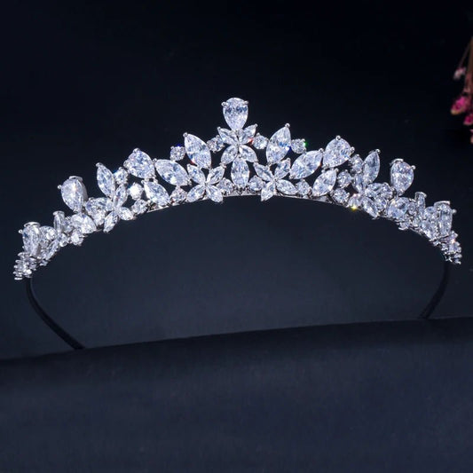 TiarasBridal Flower Tiara Crown A008 - WS JewelleryBridal TiaraHair AccessoriesQueen Tiara