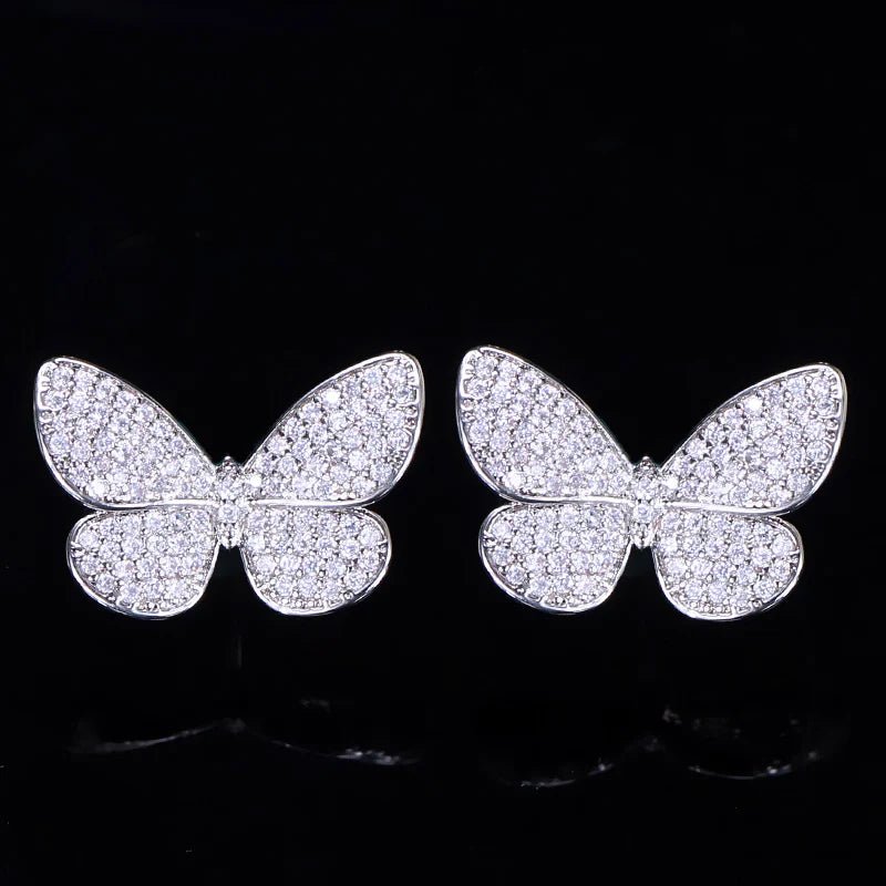 EarringsButterfly Shape Stud Earrings CZ163 - WS JewelleryBridal EarringButterfly EarringEarring