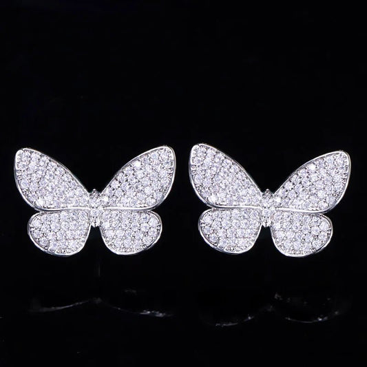 EarringsButterfly Shape Stud Earrings CZ163 - WS JewelleryBridal EarringButterfly EarringEarring