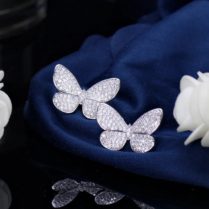 EarringsButterfly Shape Stud Earrings CZ163 - WS JewelleryBridal EarringButterfly EarringEarring