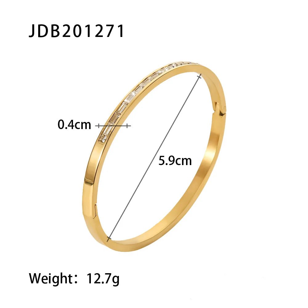 Classic 18k Gold Plated Cuff Stainless Steel Waterproof Open Bracelet Bangles - WS JewelleryStainless Steel