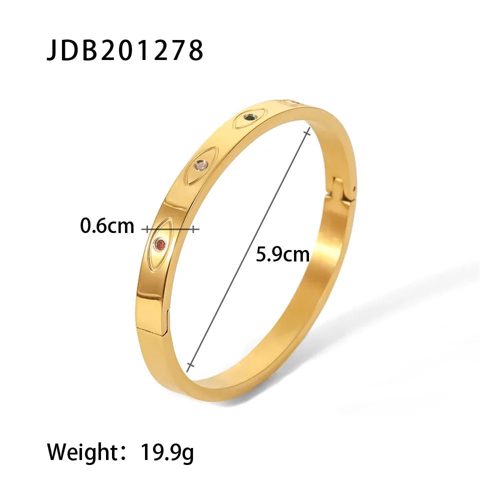 Classic 18k Gold Plated Cuff Stainless Steel Waterproof Open Bracelet Bangles - WS JewelleryStainless Steel